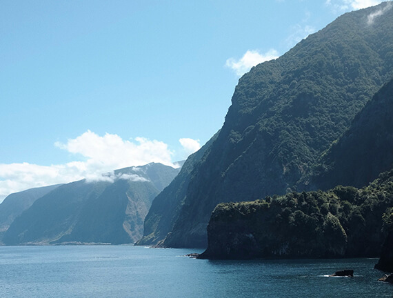 Dramatic green cliffs in Madeira