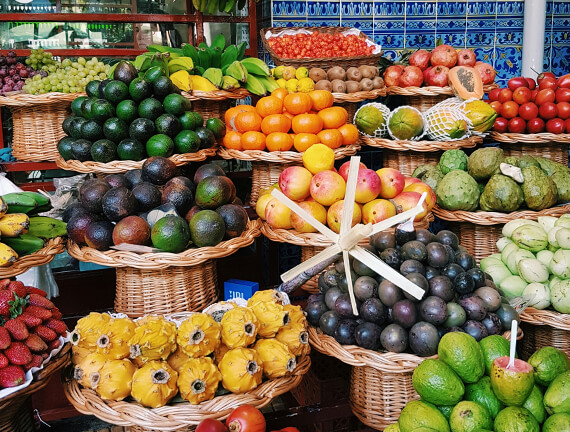 Assorted market fruits